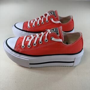 Converse Chuck Taylor All Star Lift Double Stack Low Red Unisex Mens 6 Womens
